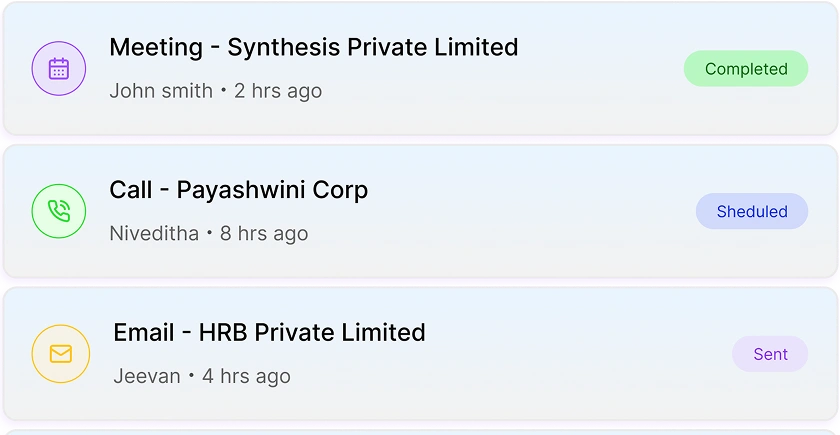Entires AI CRM screenshot